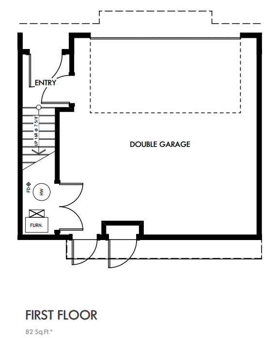 Entry and garage level plan for Inkar Road Townhomes