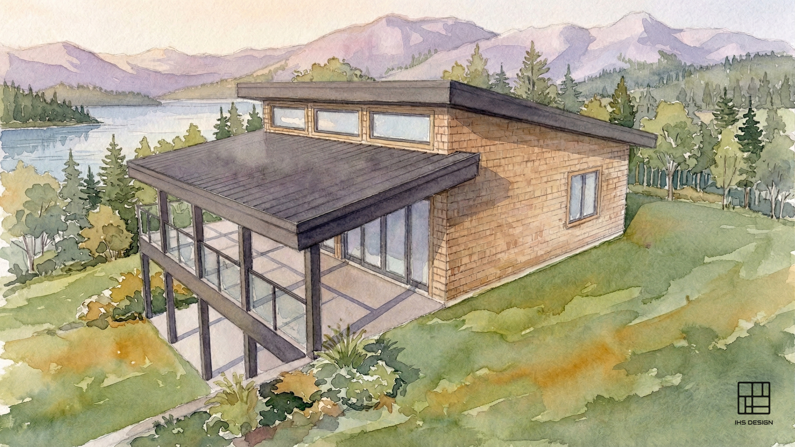 Exterior rendering of Sugar Lake Cabin